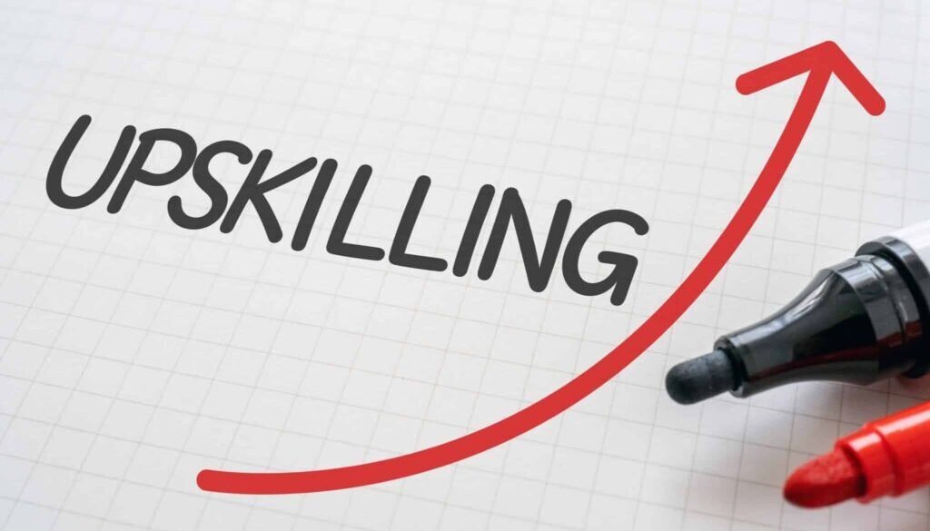 White,Paper,Written,"upskilling",With,Markers.
